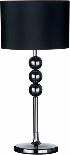 Orsina Modern Chrome and Black Table Lamp with Sphere Design, H 66 cm x W 34 cm x D 34 cm – 1