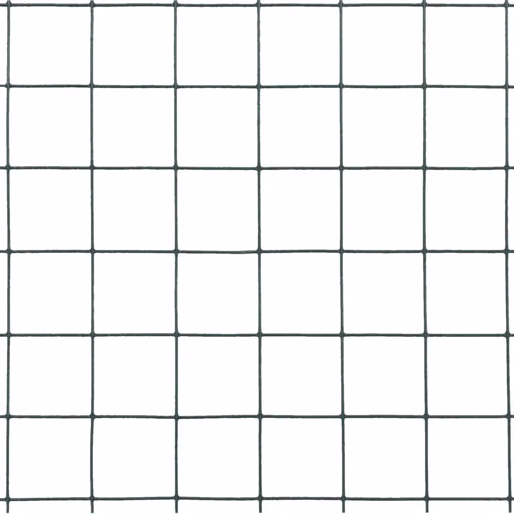 Berkfield Home Green PVC Coated Steel Chicken Wire Fence, 10 x 0.5 m – 3