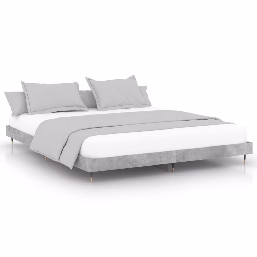 Berkfield Home Durable Bed Frame in Concrete Grey, W/D/H: 120 x 200 cm, Small Double Size – 2