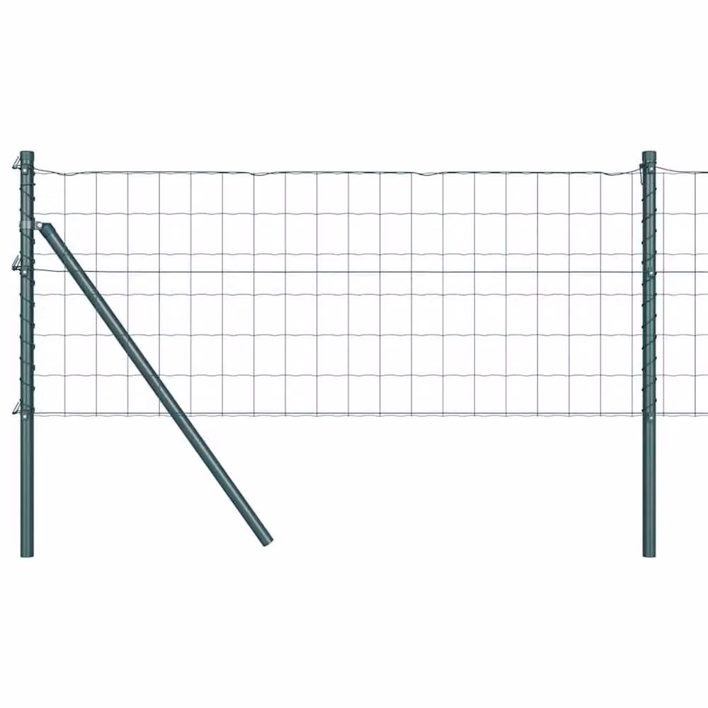 Berkfield Home Euro Fence with 13 Posts, Green Galvanised Steel, 0.8 x 25 m – 2