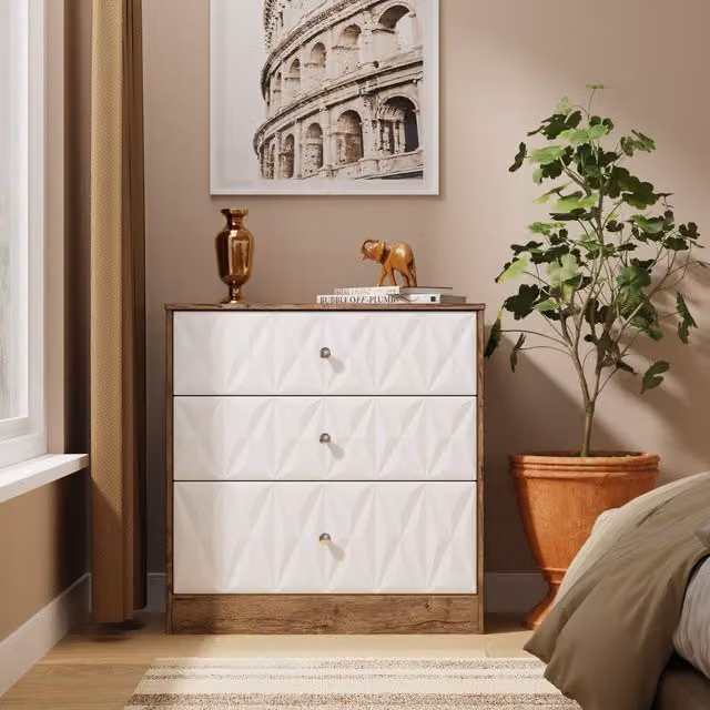 Ready Assembled 2 U Memphis 3 Drawer Deep Chest in Dark Brown