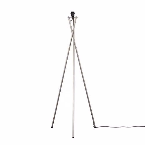 ValueLights Camden Modern Silver Metal Tripod Floor Lamp Base, Height: 136 cm