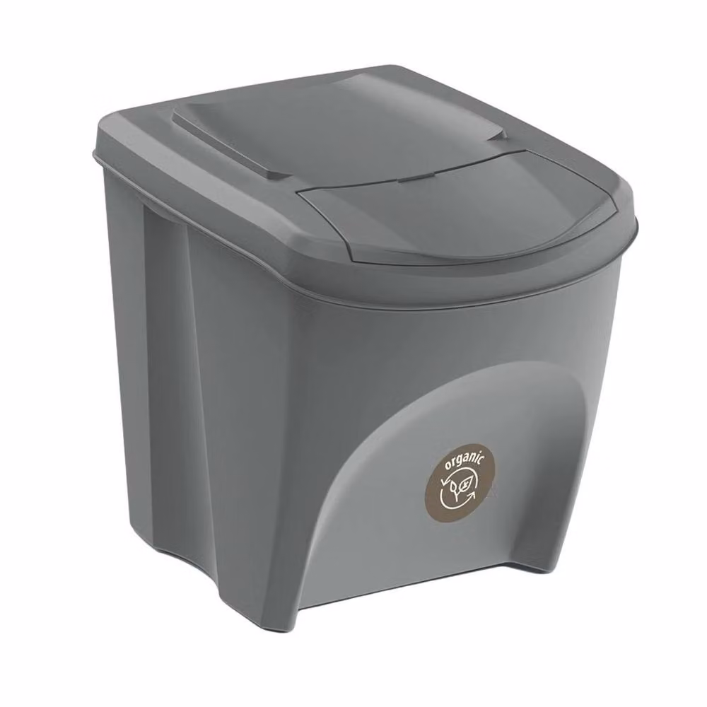 FLAVORA Stackable Grey Plastic Bins with Flip Lid, 3 x 35L – 2