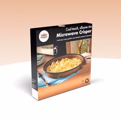 Coopers of Stortford Microwave Crisper Tray with Bronze Copper Thermal Base, Diameter: 25 cm – 4