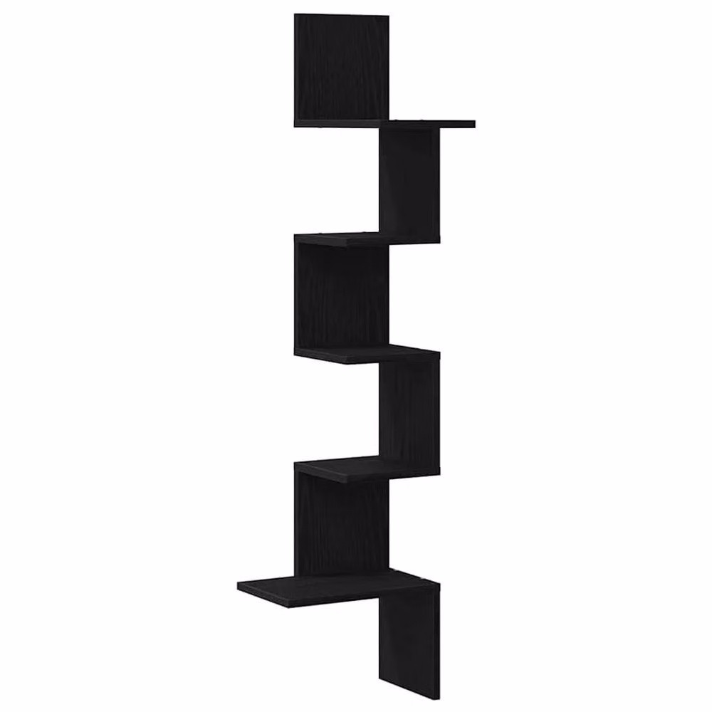 Berkfield Home Black Wall Corner Shelf, W/D/H: 32 x 32 x 127.5 cm – 2