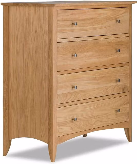 Statement Furniture Edward Hopper 4 Drawer Chest of Drawers in Brown Oak and Acacia Wood