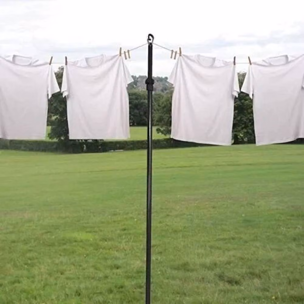 VOGREX 3-Piece Heavy Duty Telescopic Washing Line Prop in Black, 2.4m – 2