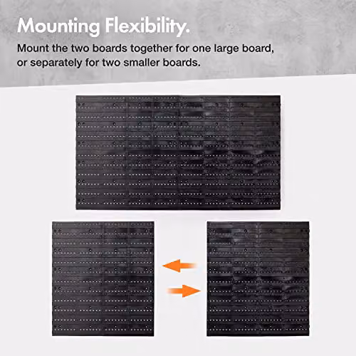 VonHaus 44 Piece Wall Mounted Pegboard Storage Set in Black and Grey – 5