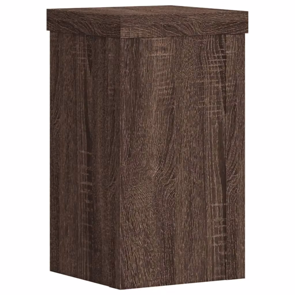Berkfield Home Set of 2 Modern Square Wood Plant Stands in Brown, W/D/H: 10 x 10 x 18 cm – 4