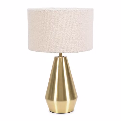 ValueLights Gold Metal Touch Dimmer Table Lamp with Cream Fabric Shade