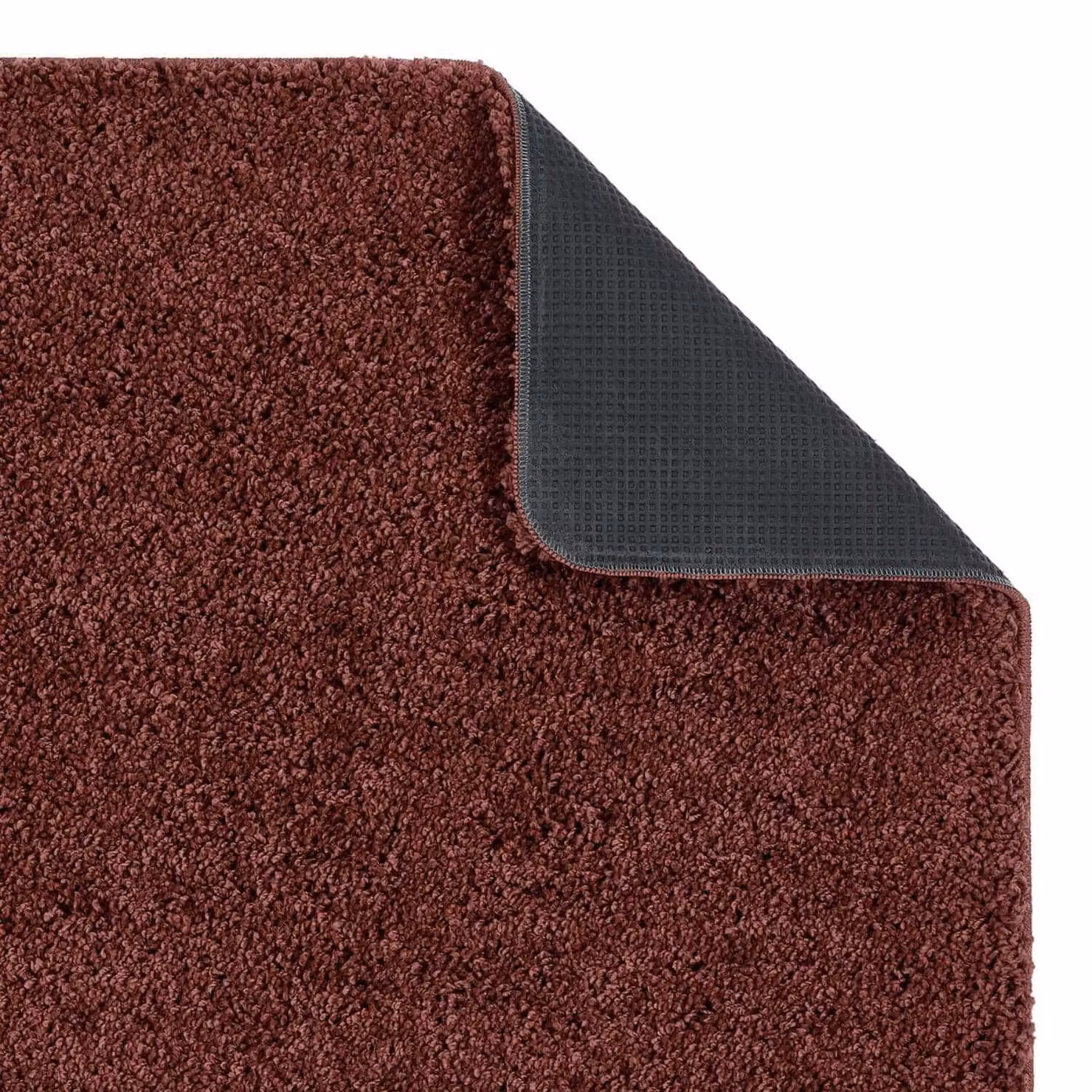 THE RUGS Washable Non Slip Shaggy Plain Rug in Red, W: 60 cm, L: 100 cm – 3