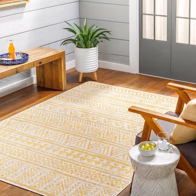 Livabliss Aegean-Global Boho In- & Outdoor Rug in Green, Yellow, Pink and Brown, W: 130 cm, L: 190 cm