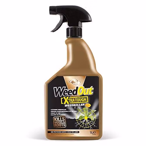 Doff WeedOut Xtra Tough Weedkiller Spray, 1 Litre, Gold