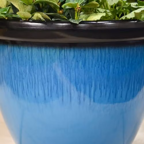 Garden Gear Elegant Bell Glazed Planter in Sky Blue, Diameter: 39.5 cm, Height: 34 cm – 3