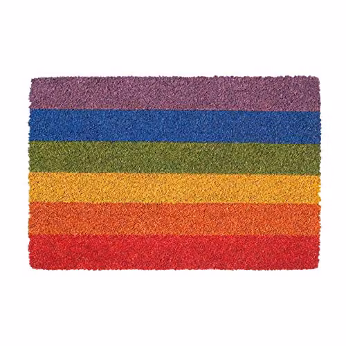 Nicola Spring Multicolour Striped Coir Door Mat, W: 60 cm, D: 40 cm – 1