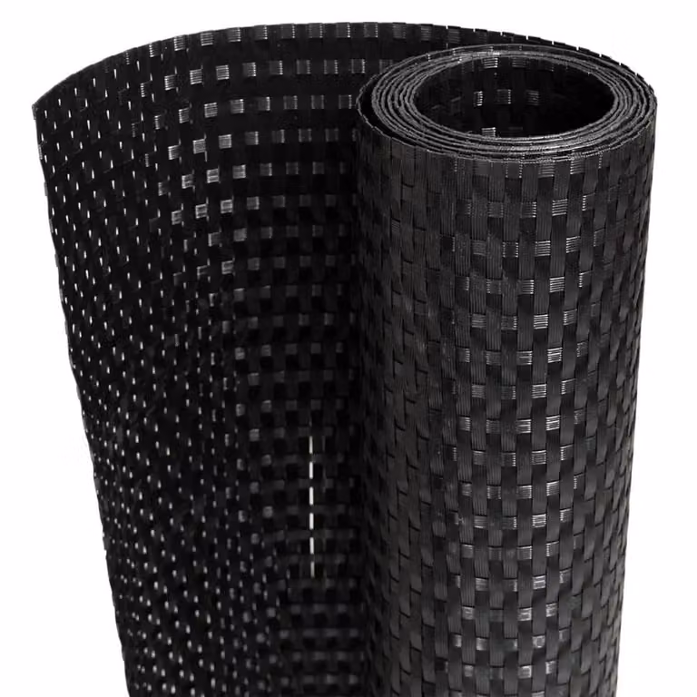 Berkfield Home Black Poly Rattan Balcony Screen, W: 1000 cm, H: 80 cm