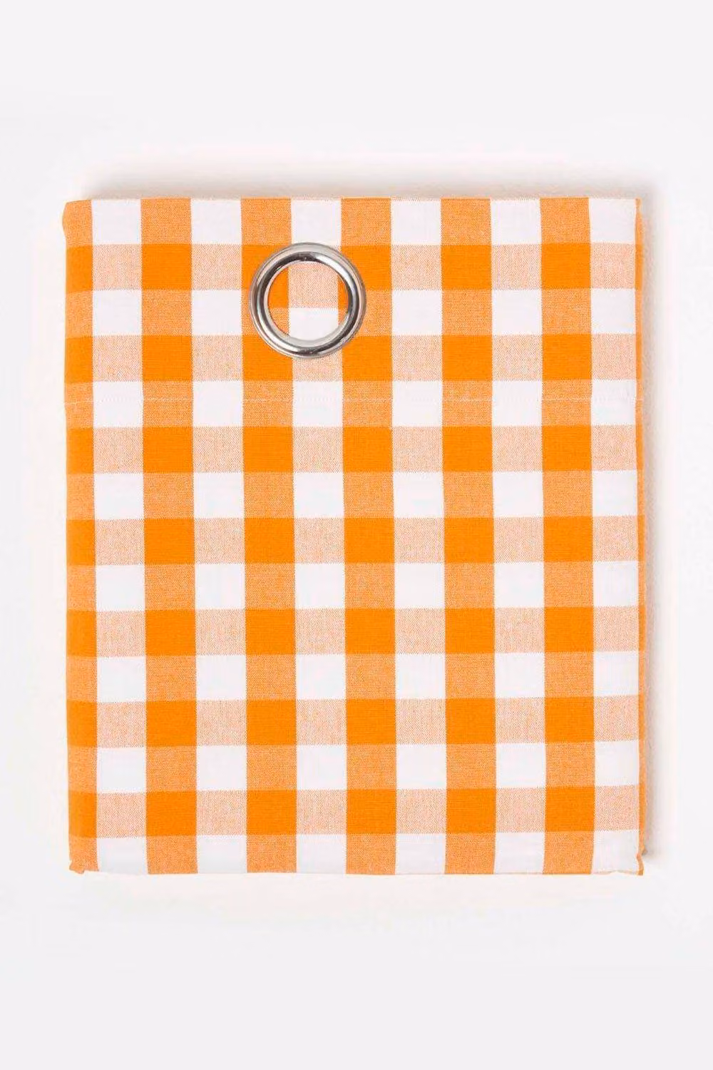 Homescapes Orange Cotton Gingham Eyelet Curtain Pair, Width: 140 cm, Drop: 229 cm – 2