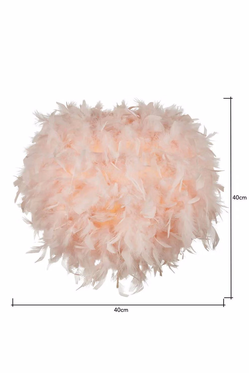 BHS Lighting Glow Feather Easy Fit Light Shade in Pink, W/D/H: 40 x 40 x 40 cm – 2