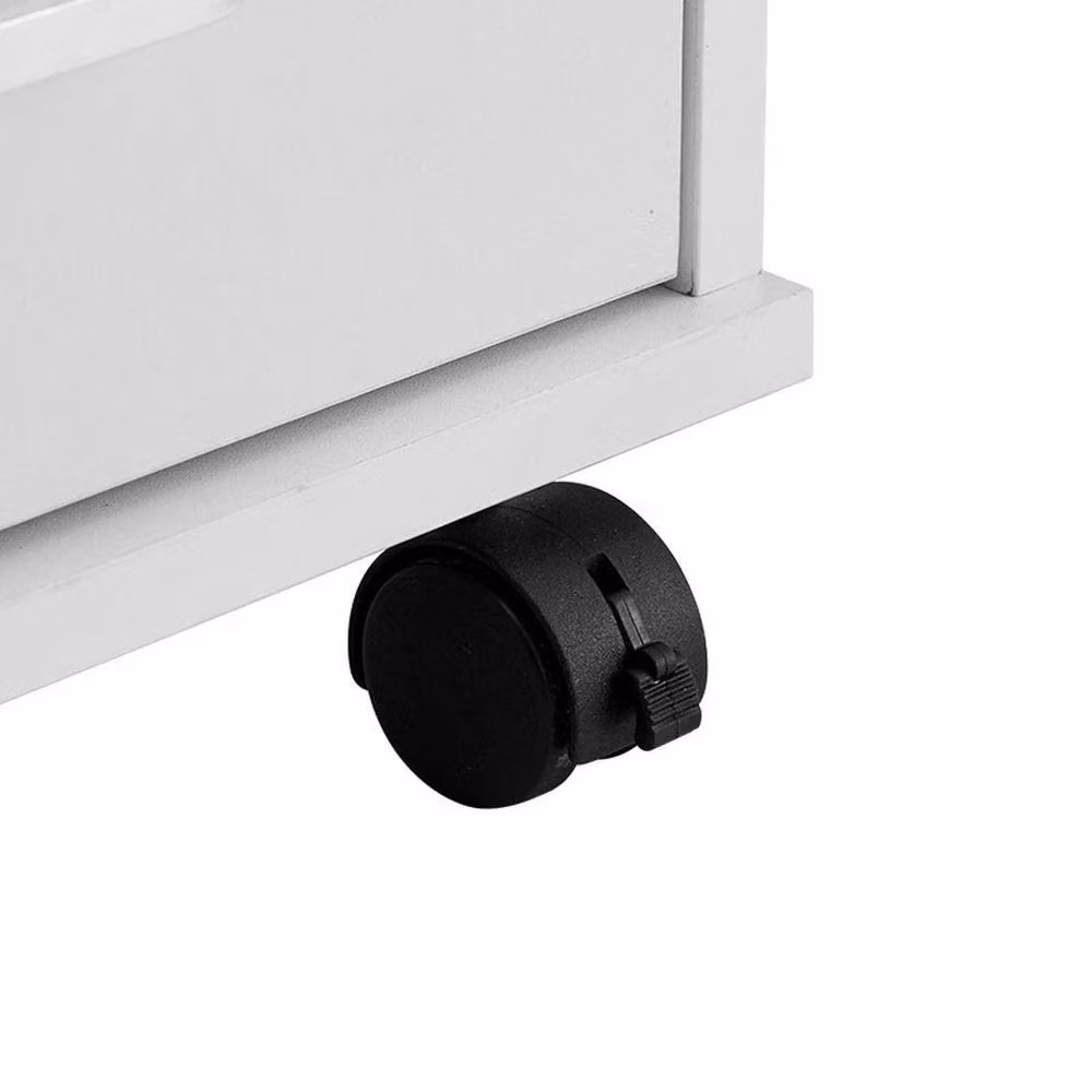FORGEVIO Office Filing Cabinet and Printer Stand with Storage Drawers and Castors, White – 2