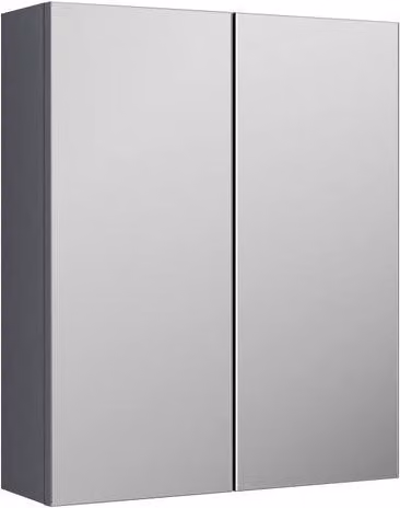 Balterley Grey 50/50 Split Mirrored Bathroom Cabinet, W/D/H: 60 x 18 x 71.5 cm