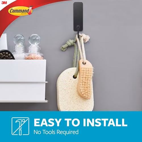 3M Command Bath Medium Hook in Matte Black – 3