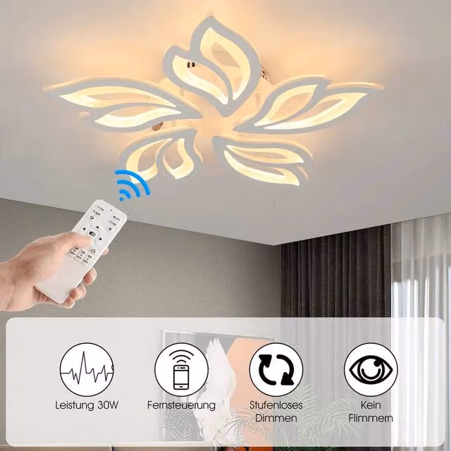 Kelvenix Modern Dimmable LED Ring Pendant Ceiling Light in White