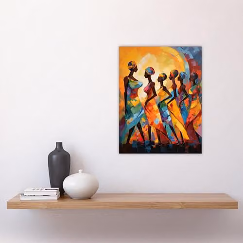 Artery8 African Cultural Dance Tribal Traditional Music Unframed Wall Art Poster, Multicolour, W: 30.5 cm, H: 40.5 cm – 4