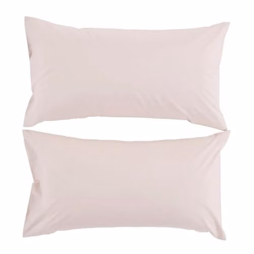 Christy Set of 2 Organic Cotton Percale King Pillowcases in Pink