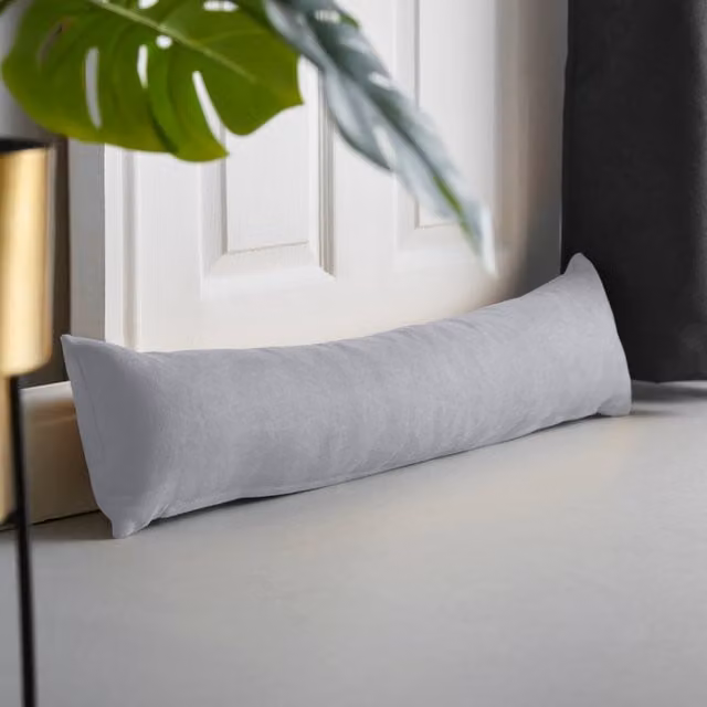 Alan Symonds Silver and Grey Velvet Chenille Draught Excluder W/D/H: 90 x 15 x 15 cm – 1