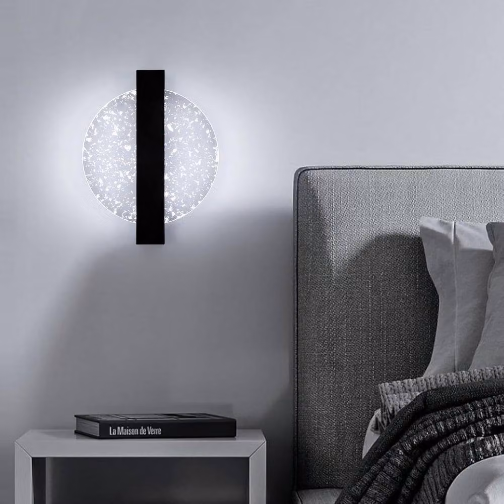 Goeco Round LED Indoor Wall Light, Black, 12 W, 6500 K Cool White – 2