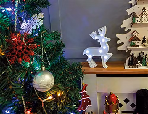 St Helens Home & Garden Reindeer LED Standing Light in White – 2