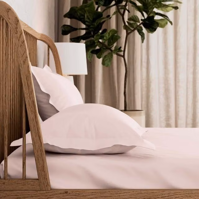 Bedeck 500 Thread Count Mako Satin Emperor Fitted Sheet, Pink Cotton