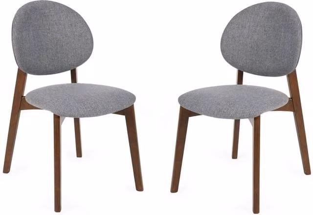 Cheshire Delacroix Premium Walnut and Grey Fabric Dining Chairs - Set of 2