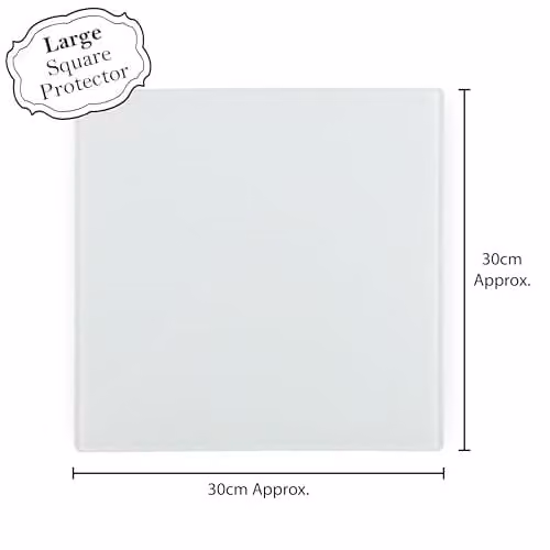 Purely Home Christmas Shopping Large Square Glass Worktop Protector with Non-Slip Feet, Multicolour, W: 30 cm x D: 30 cm