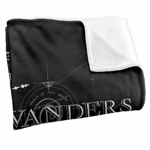 Warner Bros. Harry Potter Ollivanders Wand Makers Super Soft Fleece Throw Blanket, Multicolour, W: 152.4 cm x D: 127.0 cm – 2