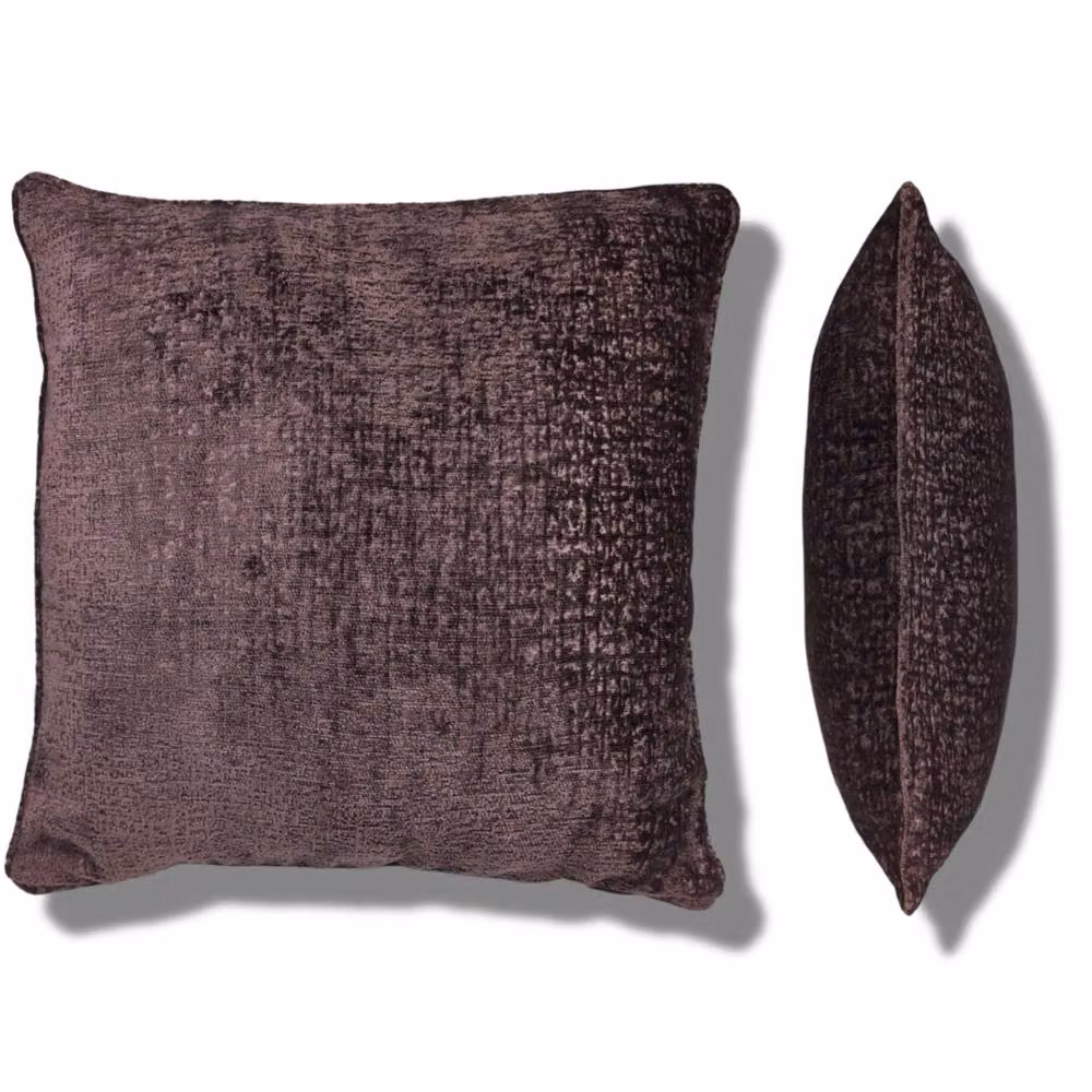 Kampala Hill Belmont Set of 4 Chenille Textured Square Decorative Cushions with Covers, Aubergine, W/D/H: 55 x 55 x 55 cm – 4