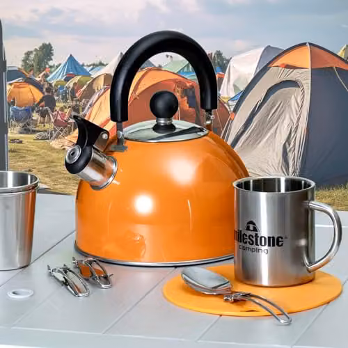 Milestone Camping 24860 Whistling Camping Kettle, 2L, Metallic Orange – 7