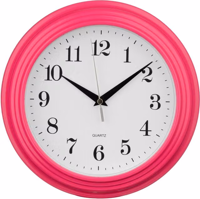 Orsina Vintage Round Pink Wall Clock with Quartz Movement, Dia: 25 cm – 1
