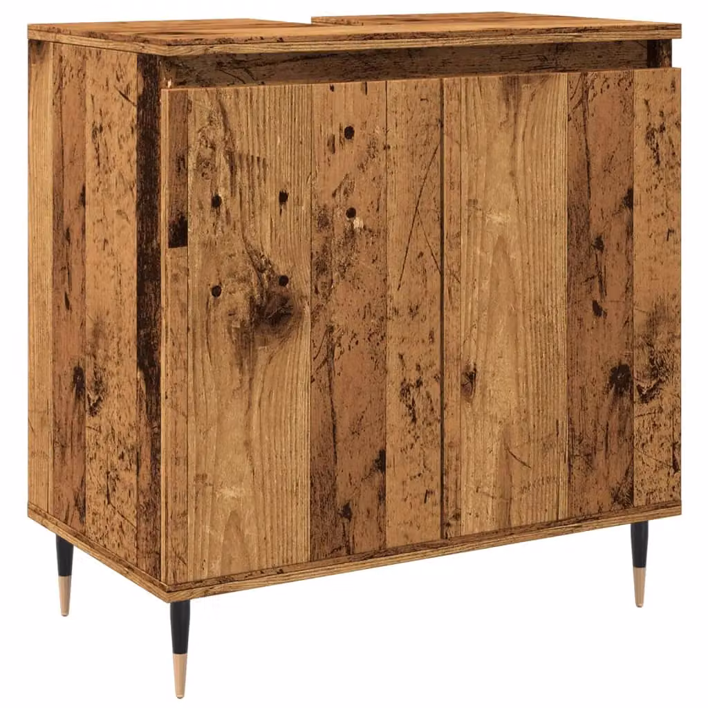 Berkfield Home Industrial Bathroom Cabinet in Brown Old Wood, W/D/H: 58 x 33 x 60 cm – 2