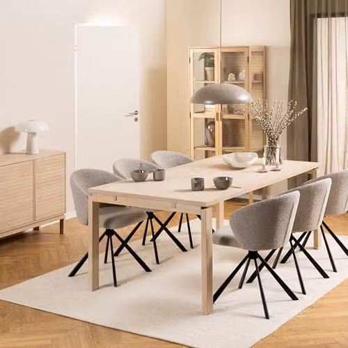 Furniture To Go Modern Extendable Rectangular Oak Dining Table in White, Brown or Beige – 2