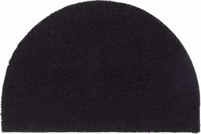 Berkfield Home Black Half Round Tufted Coir Door Mat W: 60 cm, D: 40 cm – 1