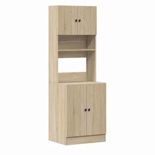 vidaXL Modern Brown Kitchen Tall Unit with Hinged Doors and Internal Drawers, W/D/H: 60 x 50 x 180 cm