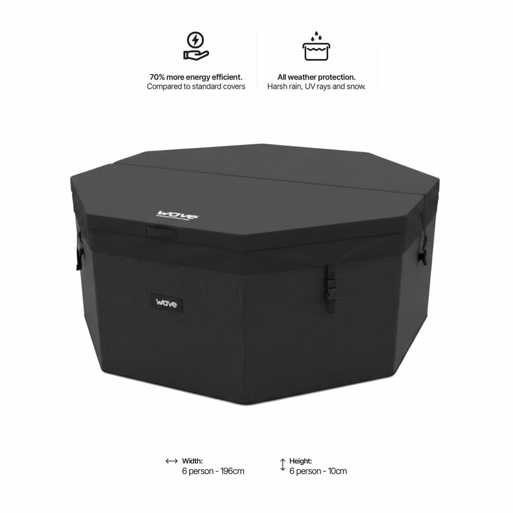 Wave Spas Wave Premium All-Weather Thermal Hot Tub Cover Como in Black – 2