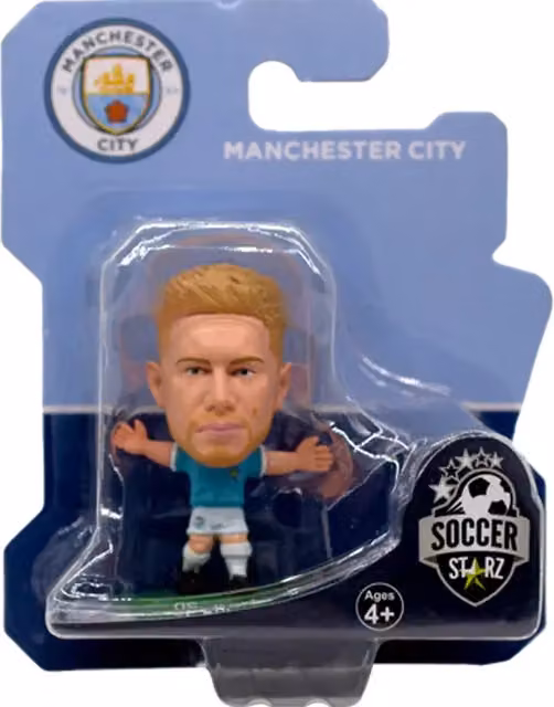 SoccerStarz Man City Kevin De Bruyne Mini Figure in Home Kit, Turquoise and White, Height: 5 cm