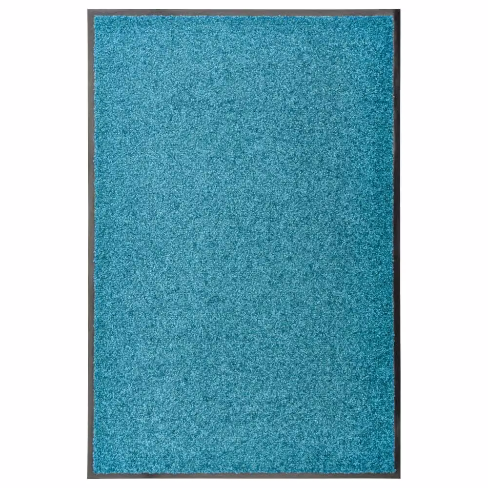 Berkfield Home Washable Non-Slip Pliable Doormat in Turquoise, W: 60 cm, D: 90 cm – 2