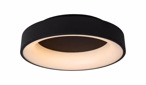 Lucide Mirage Dimmable LED Flush Ceiling Light, Black, Diameter: 45 cm