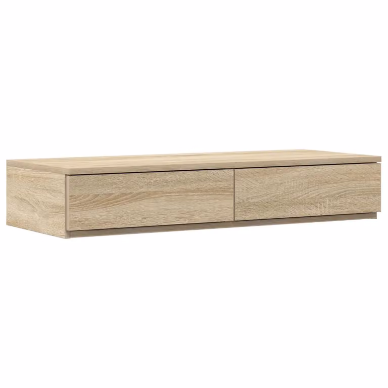 Berkfield Home Sonoma Oak Bedside Drawers in Beige, W: 80 cm, D: 36.5 cm, H: 16.5 cm