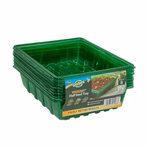 Gro-Sure Visiroot Half Seed Trays, 8 Pack, Brown
