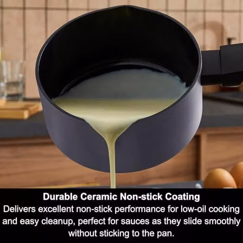 Morphy Richards Grey Aluminium and Ceramic Milk Pan, 14 cm – 3