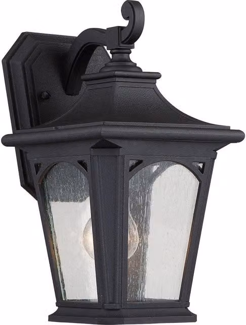Netlighting Bedford Small Wall Lantern in Mystic Black with Transparent Glass, E27